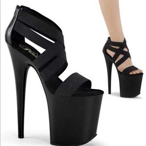 NEW Black Pleasers Pole Exotic Heels